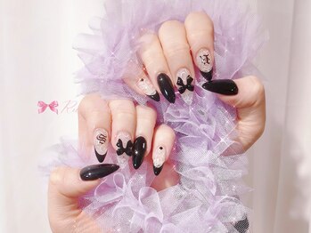 ワンホンネイル 新宿(Rumi Nail)/長さ出し/フレンチ/甘辛ネイル