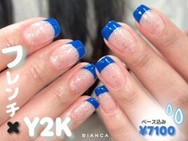 y2k×ブルーフレンチネイル☆