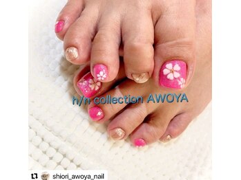 アオヤ(h/n collection AWOYA)/春のフットネイル