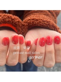 透け感のあるレッドにラメ！