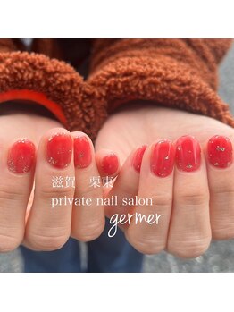 ジェルメ(germer)/透け感のあるレッドにラメ！