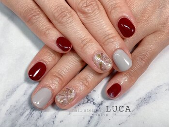 ネイルアトリエルカ(nail atelier LUCA)/W-176 シェラック大理石ネイル