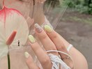 ライムグリーン夏色ネイル