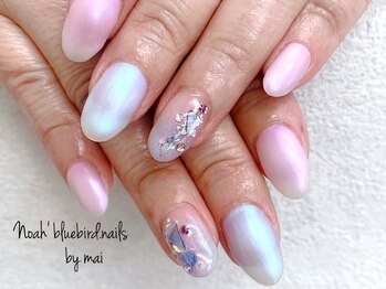 ノアブルーバードネイルズ(Noah' bluebird .nails)/パールの質感でお洒落に！！