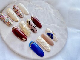 ツイードネイル　柄ネイル
