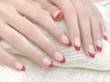 ティア 白山店(Tia)/赤フレンチネイル