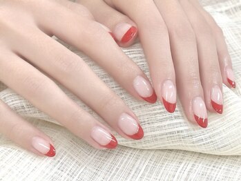 ティア 白山店(Tia)/赤フレンチネイル