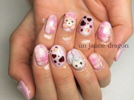 ピンク☆キャラクターネイル