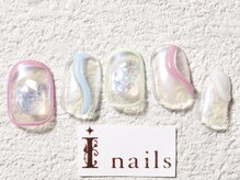 アイネイルズ 梅田店(I nails)/クリアぷっくりオーロラ￥9200