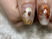 アイネイルズ 渋谷店(I nails)/アシメもやもやミラーニュアンス