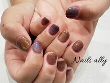 ネイルズアリー 立川店(Nails ally)/マグネット×ギャラクシー×春色