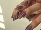 パープルブラウン縦グラデネイル