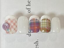 ジェミーネイル エビス(Jemiy nail ebisu)/個性派チェックフレンチ9480yen