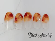 ブラックジュエリー(Black jewelry)/マーブルネイル