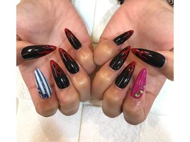 赤黒ファイヤーネイル