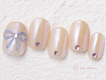 ネイルメゾン 新宿店(NAIL MAISON)/ジュエルオーロラリボン￥7800