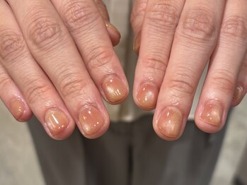 チャーム(charmu.)/マグネット仕込み桃ネイル