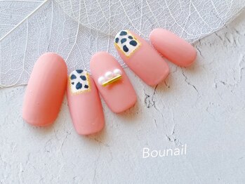ボネール(nail ＆ eyelash Bounail)/アニマル マット 牛柄 パステル