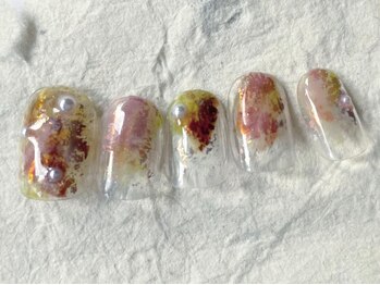 アイネイルズ 梅田店(I nails)/ホイル塗りかけピンク¥7700