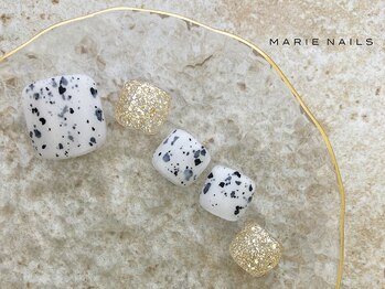 マリーネイルズ 表参道店(MARIE NAILS)/Foot定額¥6,600 ゴールド 0619c