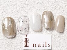 アイネイルズ 梅田店(I nails)/ブラウンホイルニュアンス