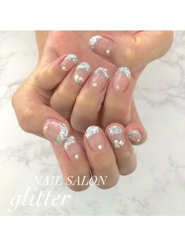 ネイルサロン グリッター(NAIL SALON glitter)/ガラスフレンチネイル