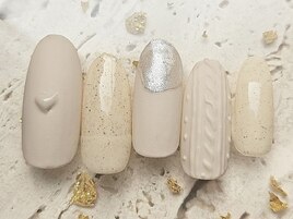 ニット×ラメニュアンス冬ネイル