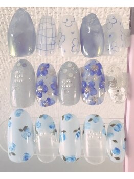 フレチル(frachill)/選べるフルアート・寒色お花