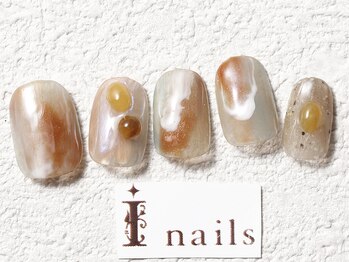 アイネイルズ 梅田店(I nails)/ニュアンス天然石水彩