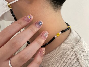 シェリーラメール 原宿店(cherie la mer)/ビーズフラワーネイル