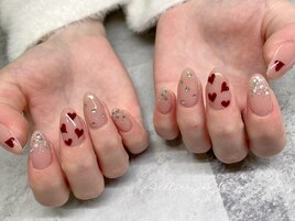 バレンタインネイル