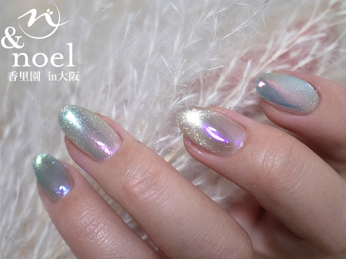 【313】オーダー❉ブラック&ブルーマグネット オーロラホロ きらきら大人ネイル 313】オーダー❉ブラック&ブルーマグネット オーロラホロ