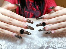 ナナネイル(Nana Nail)/ブラックグラデーション×クロム