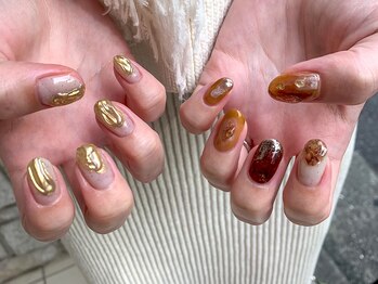 ティーエヌ 紙屋町(tn)/アシメ*ニュアンスネイル