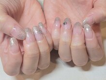 エムスラッシュネイル 本牧店(M SLASH)/ラメグラデーション×ストーン☆