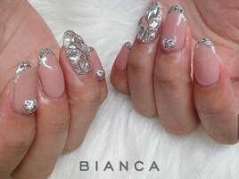 ガラスフレンチネイル¥10000