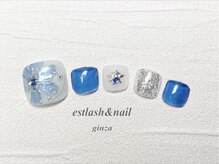 エストラッシュアンドネイル 銀座店(est lash&nail)/フットネイル　フラワーネイル