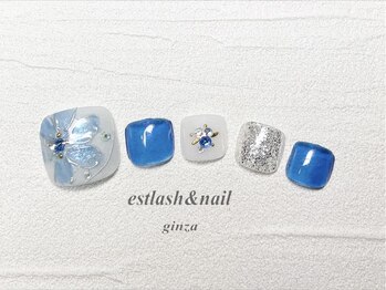 エストラッシュアンドネイル 銀座店(est lash&nail)/フットネイル　フラワーネイル