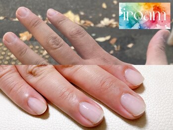 イロアム(iroam)の写真/自爪のお悩みに合わせてアプローチ!!自爪育成で強くしなやかな美しい指先へ。当店にお任せください◎
