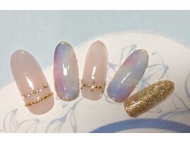 キラキラタイダイネイル