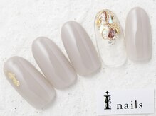 アイネイルズ 新宿店(I nails)/グレージュシェルグラデ