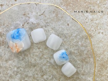 マリーネイルズ 表参道店(MARIE NAILS)/Foot定額¥6,600 ホワイト 0619d