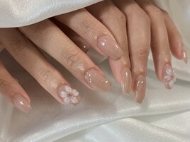 日焼けプルメリアネイル