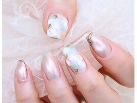 夏フラワー×ミラーマグネット