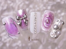 シルバーリボンネイル11500円