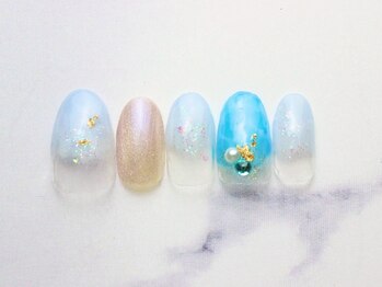池袋ネイルサロン イイネイル(Ee-Nail)/シンプル海ネイル初回￥6500
