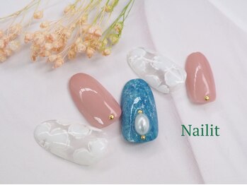 ネイリット 銀座(Nailit)/デニム×フラワー¥8400【¥9240】