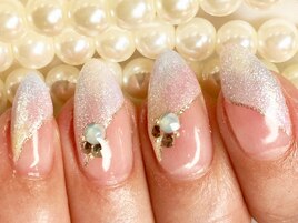 ラメタイダイ柄ネイル