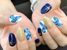 ラルージュ(La Ru-Ju)/ボタニカル ×ネイビー