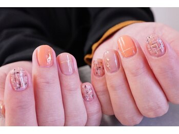 プチリリィ(Petit Lily)/大人なツイードネイル